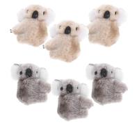 Abaodam Lot de 6 Pinces à Cheveux Koala Peluche en Gris et Kaki, Petites Épingles Décoratives pour Frange, Accessoires Légers pour Filles, Usage Quotidien et Fêtes, Jolies Décorations
