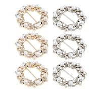 Abaodam Lot de 6 Pinces à Cordon Métalliques Ornés de Cristaux pour Chemises Femme Fixation Ajustable pour Cols et Tissus Accessoires Mode Décoratifs Bureau Soirée et Voyage