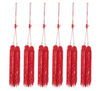 Abaodam Lot de 6 Pompons Suspendus Rouges pour Queue d'Épée de Tai-Chi Pendentifs Décoratifs en Textile pour Entraînement et Compétition d'arts Martiaux Ornement Éclatant pour Sabre