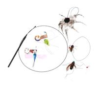 Abaodam Lot de 6 Recharges Réalistes D'insectes pour Baguette à Jouets Interactifs pour Chat D'intérieur, Tissu Résistant, Accessoires pour Chatons et Chats Actifs, de