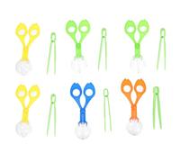 Abaodam Lot de 6 Sets de Pinces à Épiler en Plastique Colorées pour Garçon et Filles, Outil de Capture D’Insectes Extérieur, Trousse Éducative de Découverte Nature pour Garçon Fille, Kit