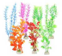 Abaodam Lot de 7 Plantes Artificielles pour Aquarium, Ornement en Fausse Herbe Aquatique, Décoration D'aquarium Compacte et Légère, Assortiment Réaliste, Accessoires pour Aquariophiles