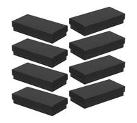 Abaodam Lot de 8 Boîtes à Montres Noires Mates 6,1 X 13 Cm Couvercle, Boîte de Présentation Rectangulaire pour Montre Homme, Coffret de Rangement en Carton Doublure Douce, pour