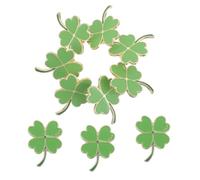 Abaodam Lot de 8 Broches Trèfle en Alliage Scintillant, Épingles de Revers Irlandaises Vertes, Accessoires Légers Saint-patrick et Tenues Festives Féminines