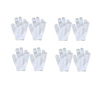 Abaodam Lot De 8 Set De Moufles Exfoliants De Bain Pour Garçon Et Filles, Gommage Corporel Doux à Cinq Doigts, En Nylon Blanc, Pour Bain Et Nettoyage Peau Délicate Des Garçon Et Filles