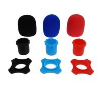 Abaodam Lot de 9 Protections Anti-vent pour Microphone Portable, Bonnette Mousse Noire Rouge Bleue, Accessoires Solide pour Microphones Ktv, Outils de Protection Couleur Aléatoire