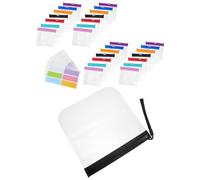 Abaodam Lot de Pochettes Transparentes à Fermeture Éclair avec Étiquettes Vierges Sacs Réutilisables pour Pilules Organisateur de Voyage Portable Multifonction pour Rangement Quotidien