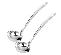 Abaodam Louches à Soupe Facile à Nettoyer en Acier Inoxydable Lot de 2 avec Bec Verseur, Séparateur de Graisse Cuisine Maison