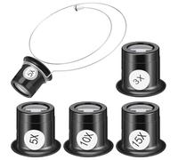 Abaodam Loupe Frontale Grossissante 4 Pièces Verre Optique Clair et Fil d'acier Réglable pour Réparation de Montres et Bijoux, Outil Portable pour Horloger et Bricolage Couleur Aléatoire