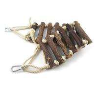 Abaodam Mâcher Naturel pour Perroquet Pont Suspendu en Bois de 10 CM Échelle Douce Multifonction pour Grimper et Jouer Accessoire pour Cage et Balcon Outil à Mâcher et Escalade pour