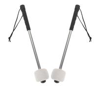 Abaodam Maillets de Basse en Feutre avec Manche en Acier Inoxydable, Légers et Bien Polis, Lot de 2 pour Jouer Grosse Caisse et Caisse Claire