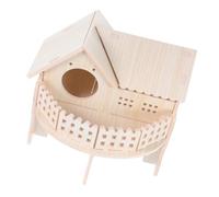 Abaodam Maison Bois pour Hamster Plateforme à Double Abri avec Fenêtres Observation Jouet Activité pour Cage à Hamster
