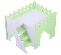 Abaodam Maison de Cachette pour Hamster et Petits Animaux Cabane Colorée en Plastique Vert Refuge Ludique avec Rampe pour Cochons D’Inde Chinchillas et Rongeurs - Habitat Sécurisé et
