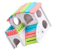 Abaodam Maison en Bois pour Hamster DIY Aire de Jeu Sécurisée et Matériaux Synthétiques, Cabane Confortable pour Petits Animaux comme Souris et Hamsters Leur Habitat