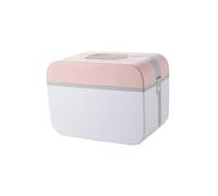 Abaodam Mallette à Remède d'Urgence en Plastique Rose Boîte de Rangement Portable à Double Couche Moyenne Mallette Multifonctionnelle avec Plusieurs Compartiments pour Maison Bureau