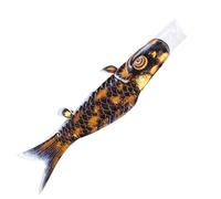 Abaodam Manche à Air Japonaise Koinobori Noir en Plastique, Décoration Extérieure Maison et Jardin, Drapeau Carpe Estampé à Chaud, à Suspendre Murale Festive pour Patio et Balcon