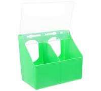 Abaodam Mangeoire en Plastique Résistante à l'usure pour Pigeons, Accessoire d'alimentation à Deux Trous, Conteneur de Nourriture pour Oiseaux, Compatible Cages, Couleur Aléatoire, Facile