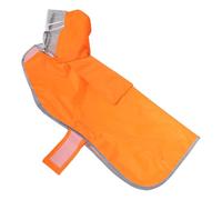 Abaodam Manteau Imperméable pour Chien XXL Orange avec Capuche Transparente et Trou pour Laisse Poncho Réfléchissant et Ajustable pour Grandes Balades Nocturnes