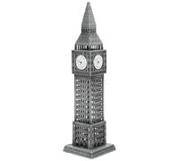 Abaodam Maquette Big Ben en Métal Argenté, Modèle D'architecture Décorative, Ornement de Bureau, Décoration Intérieure Élégante pour Salon, Présent Décoration Maison, Élément