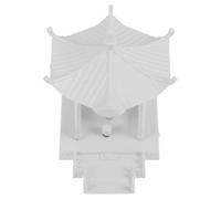 Abaodam Maquette de Sable Pavillon Miniature Hexagonal Blanc en Plastique, Échelle 1:100, Décoration Bibliothèque et Jardin, Stimule la Créativité Motricité Fine