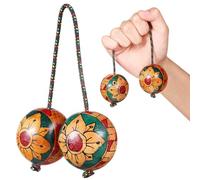 Abaodam Maracas Adulte en Bois, Boule à Secouer Peinte la Main, Son Rythmé et Clair, Surface Lisse, pour Fête ou Jeu la Maison Style Aléatoire