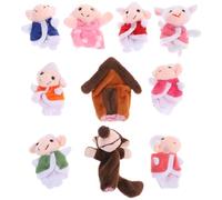 Abaodam Marionnette à Doigts en Peluche Loup et Agneau, Amusant pour Garçon et Filles Filles et Garçons, Lot de 7 Pièces, Doux et Sûr, Maison et L’école