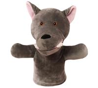 Abaodam Marionnette à Main de Loup en Peluche Grise 30 Cm, Éducatif Précoce Interactif pour Raconter des Histoires, Marionnette Animale en Peluche Douce pour Garçon et Filles et Adultes