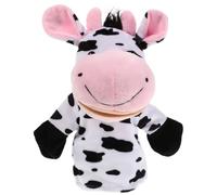 Abaodam Marionnette à Main en Peluche Vache Ferme, Interactif pour Raconter des Histoires, Taille Moyenne, Couleur Blanc et Noir, Éducatif Préscolaire Favorisant L’éveil Jeu Créatif