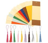 Abaodam Marque-pages en Papier Xuan Style Chinois avec Pompon, 10 Sets pour Marquage de Page et Création D'ornements DIY en Papier Doux