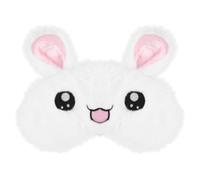 Abaodam Masque de Nuit Lapin Blanc en Peluche, Cache-Œil Souple et Confortable, Léger pour Dormir à la Maison ou au Travail
