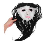 Abaodam Masque Dhorreur Réaliste Latex avec Cheveux Longs pour Femme Accessoire de Costume Effrayant pour Soirée Masquée et Escape Game Halloween