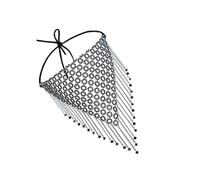 Abaodam Masque Facial à Strass Noir Pompons en Chaîne Dorée, Accessoire de Visage en Maille à Paillettes, Masque de Bal Masqué et Cosplay pour Fêtes Halloween et Soirée Masquerade