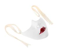 Abaodam Masque Mécanique Steampunk Demi-visage Blanc en Plastique pour Halloween et Cosplay, Confortable Style Futuriste Vintage pour Femme
