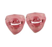 Abaodam Masque Nez de Cochon en Latex 2 Pièces, Semi-visage Ajustable avec Élastique, Accessoire Amusant pour Mardi Gras, Fête D'halloween et Jeux de Rôle Adultes, Déguisement Original
