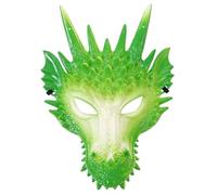 Abaodam Masque Tête Dragon Plastique pour Cosplay et Carnaval Halloween Accessoire Décoratif et Confortable avec Bande Élastique pour Soirées Costumées et Bals Masqués