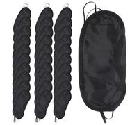 Abaodam Masque Yeux en Polyester Léger Noir, Lot de 30 Pièces Bande Élastique Double, Occultant pour Dormir la Maison Voyage