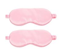 Abaodam Masques de Sommeil pour Bloquer Totalement la Lumière Lot de 2 en Tissu Imitation Soie Rose avec Bande Élastique, Structure Rembourrée Épaisse Voyages Longs Chambres Chaudes