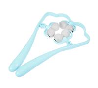 Abaodam Masseur de Cou Manuel à 6 Billes Bleu, Rouleau de Soulagement des Douleurs Cervicales, Accessoire de Massage Portable, Outil Musculaire Polyvalent pour Détente à Domicile, Usage