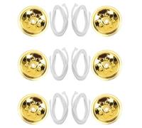 Abaodam Mèches Flottantes pour Lampes à Huile, Lot de 6 Set de Set de Mèches Rondes en Fibres sans Danger Porte-mèche Flottant Doré, Adaptées la Fabrication et L’éclairage de Bougies,