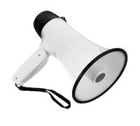 Abaodam Mégaphone Portable Blanc Microphone à Porte-Voix, Batterie 3500mah, Design Pliable et Fonction Alarme, pour Commerçants et Guides Touristiques