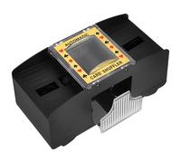 Abaodam Mélangeur de Carte Automatique et Distributeur Électrique Noir en Abs pour Cartes Mélange Lisse pour Jouer Poker et Jeux à Domicile