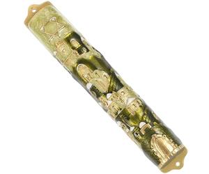 Abaodam Mezouza en Métal Vert Clair avec Construction Robuste et Résistance Déformation pour Décoration de Porte Lors des Fêtes et Ornement de Hanoukka Élégant