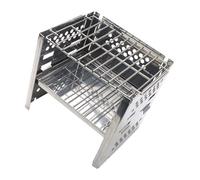 Abaodam Mini Barbecue Portable en Acier Inoxydable Réglable et Pliable Réchaud Extérieur Multifonction pour Camping et Jardin Grille Double Couche pour Cuisson et Chauffage 1 Pièce