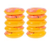 Abaodam Mini Bouées de Natation de Donut Orange, Décorations Miniatures PVC, Lot de 10 Pièces, Accessoires pour Maison de Poupée et Fête Piscine