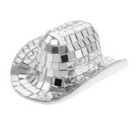 Abaodam Mini Chapeau Disco Cowboy Argenté pour Poupées, Décoration Miniature pour Loisirs Créatifs, Ornement Minuscule pour Fête et Déguisement, Accessoire Original pour Projets DIY
