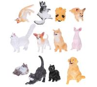 Abaodam Mini Figurines Animales Réalistes en Plastique Lot de 12 Set de Pièces Modèles Miniatures Chien et Chat pour Décoration, Collection et Jeux Éducatifs la Maison