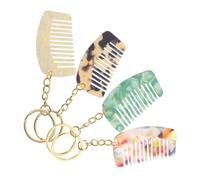 Abaodam Mini Peignes Porte-clés Compact et Pratique en Planche D'acétate Lot de 4 à Dents Larges pour Cheveux Bouclés pour Voyage ou Rangement