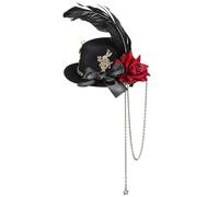 Abaodam Mini Pince à Cheveux Chapeau en Métal Noir Élégant et Résistant, Accessoire pour Cheveux Fleuris pour Goûters et Anniversaires