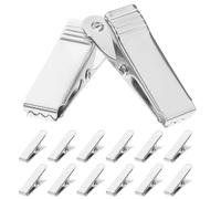 Abaodam Mini Pinces Crocodiles Métalliques à Ressort Solution Polyvalente 50 en Fer Argenté pour Fixation de Fils et Câbles et Connexion Stable en Atelier