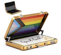 Abaodam Mini Porte-cartes de Visite en Métal Couleur Or, Étui Portable de Boîte à Serrure, Organisateur Compact pour Cartes de Crédit et D'identité, pour Bureau et Usage Professionnel